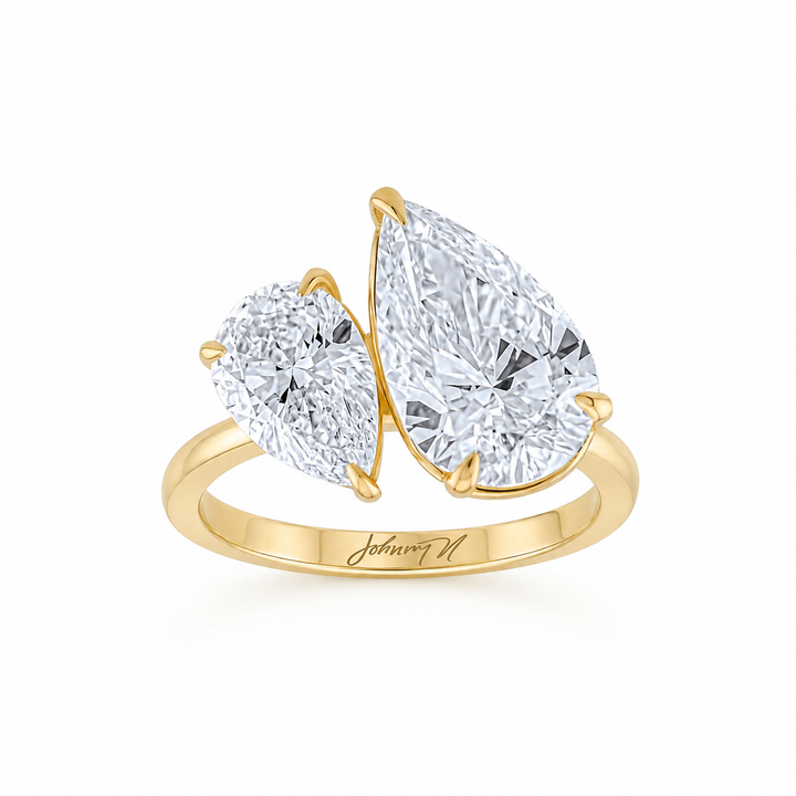 18K Yellow Gold Johnny N. Design Lab Diamond Toi & Moi Ring 6 Ct