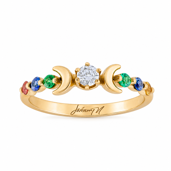 14K Yellow Gold Johnny N. Design Celestial Diamond & Gemstone Band ~ 1 ½ Ct