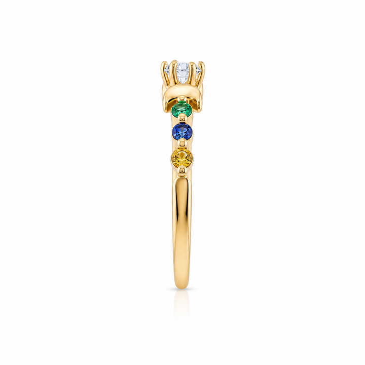 14K Yellow Gold Johnny N. Design Celestial Diamond & Gemstone Band ~ 1 ½ Ct