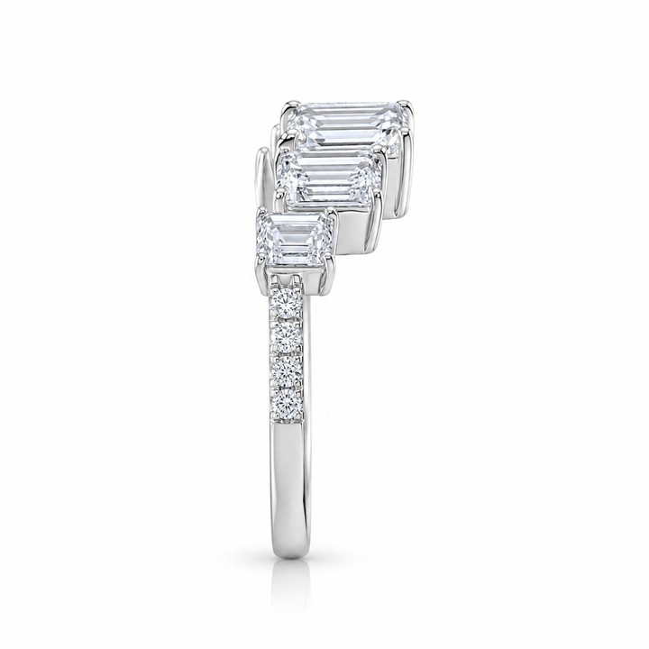 14K White Gold Johnny N. Design Graduated Five-Stone Ring ~ 5 ½ Ct