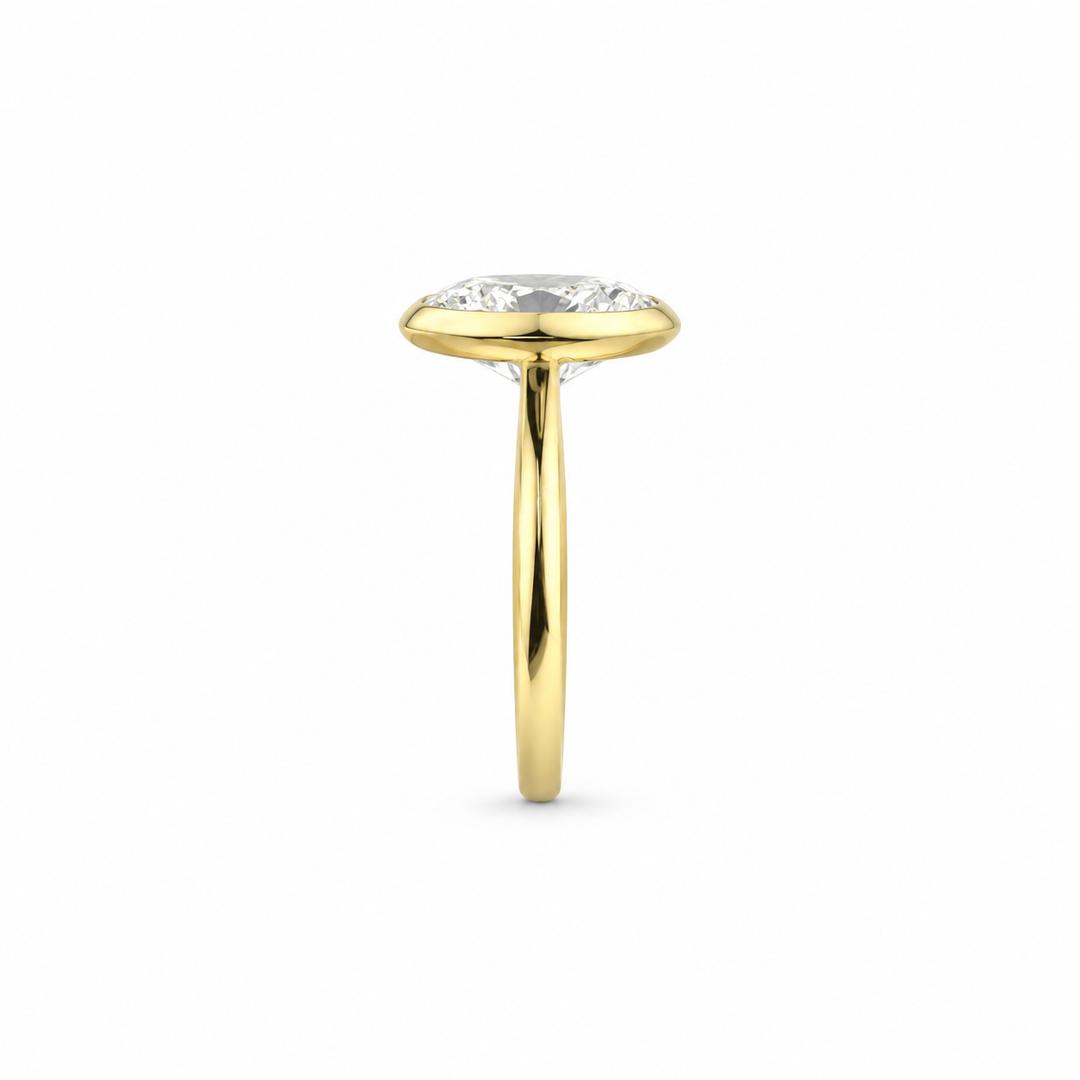 14K Yellow Gold Johnny N. Design Bezel Lab Diamond Solitaire 3 Ct