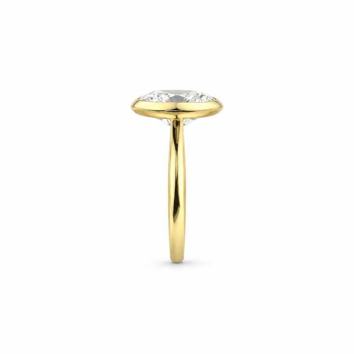 14K Yellow Gold Johnny N. Design Bezel Lab Diamond Solitaire 3 Ct