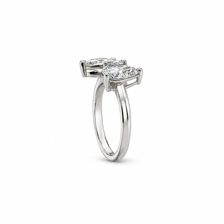 14K White Gold Johnny N. Design Lab Diamond Bypass Ring 2 Ct