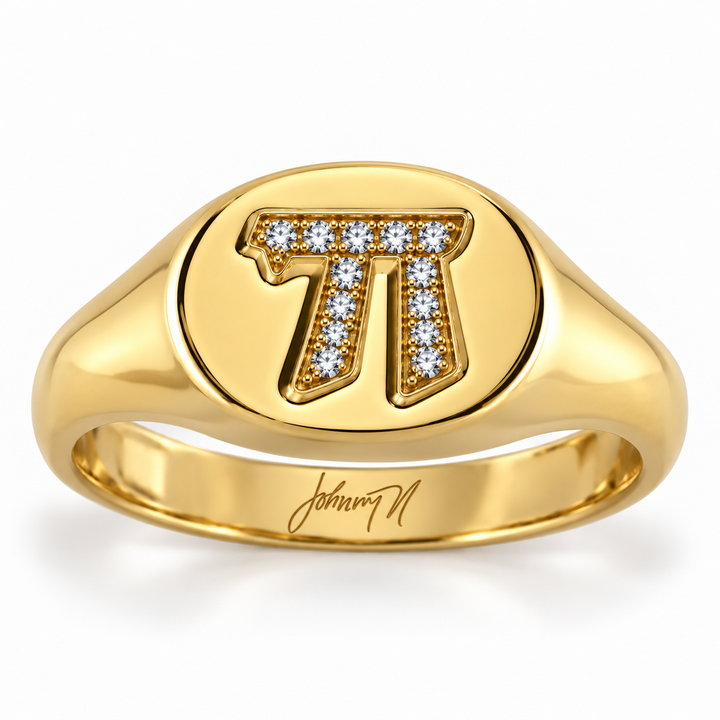 14K Yellow Gold Johnny N. Design Diamond Signet Ring ~ ½ Ct