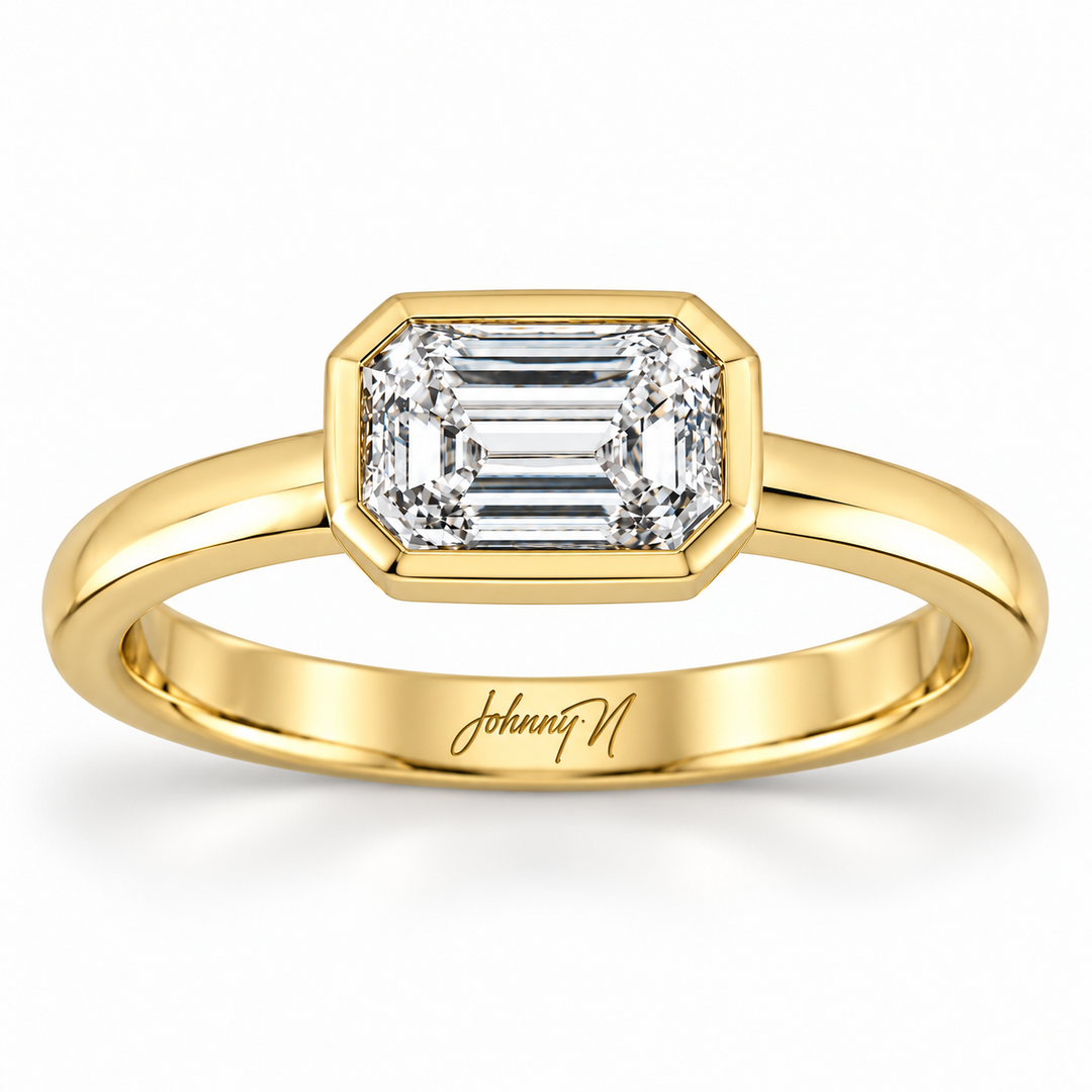 14K Yellow Gold Johnny N. Bezel-Set Lab Diamond Solitaire 1 Ct