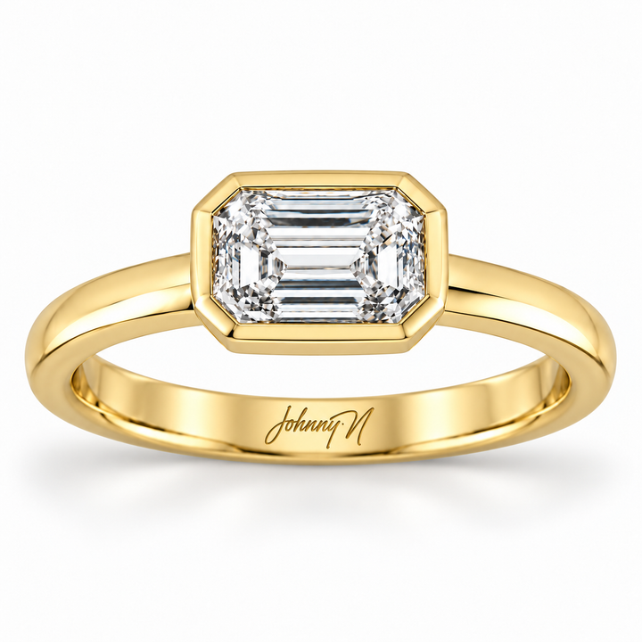 14K Yellow Gold Johnny N. Bezel-Set Lab Diamond Solitaire 1 Ct