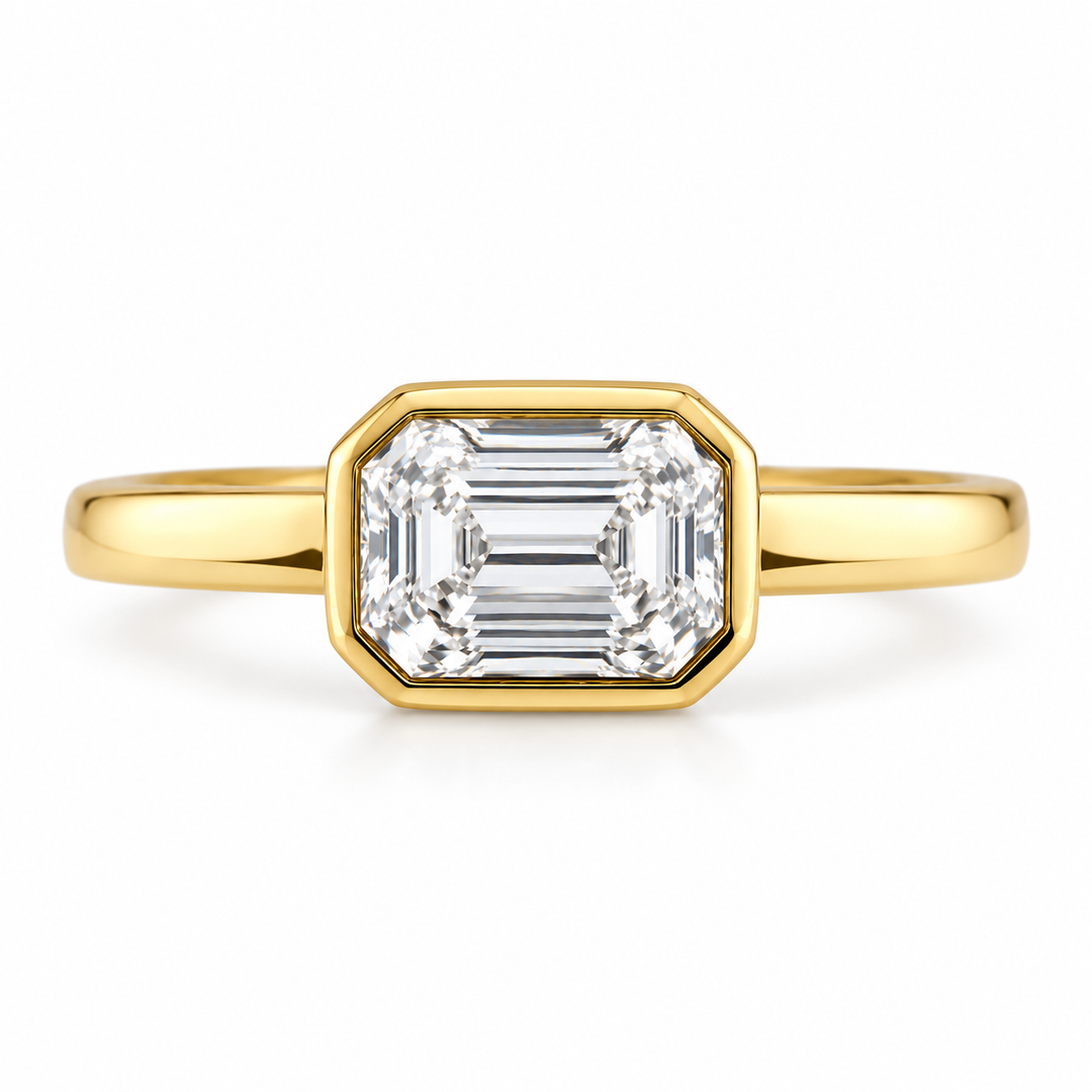 14K Yellow Gold Johnny N. Bezel-Set Lab Diamond Solitaire 1 Ct