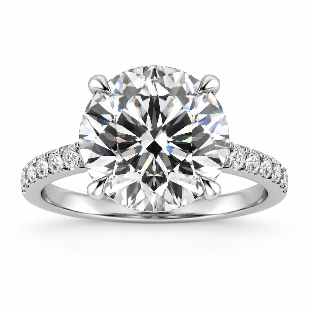 14K White Gold Johnny N. Lab Diamond Engagement Ring 10 ½ Ct