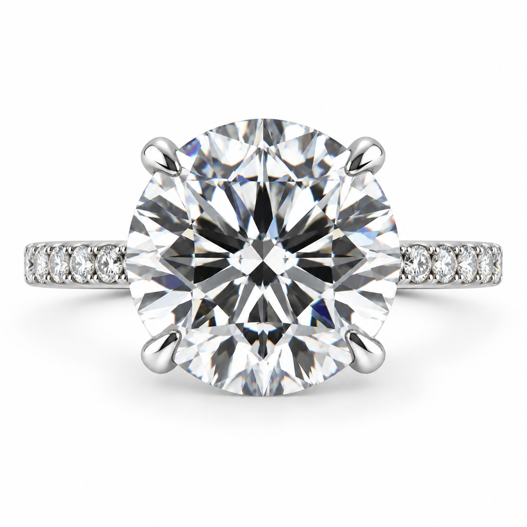 14K White Gold Johnny N. Lab Diamond Engagement Ring 10 ½ Ct