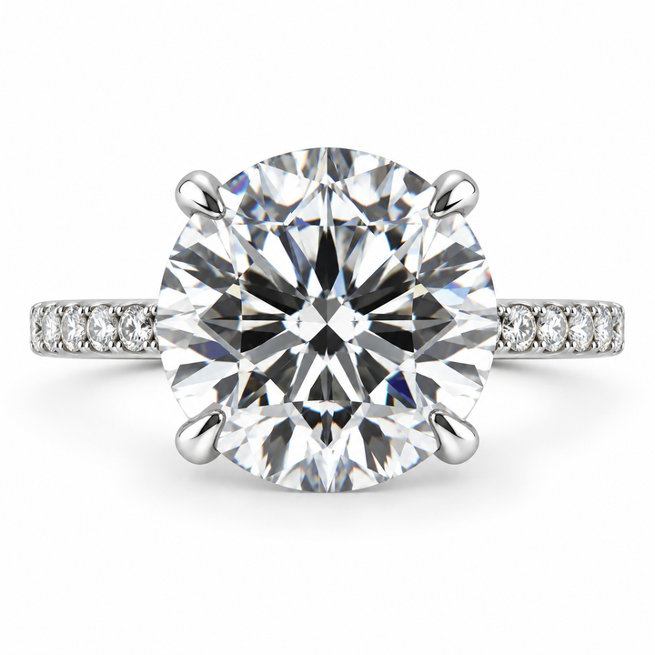 14K White Gold Johnny N. Lab Diamond Engagement Ring 10 ½ Ct