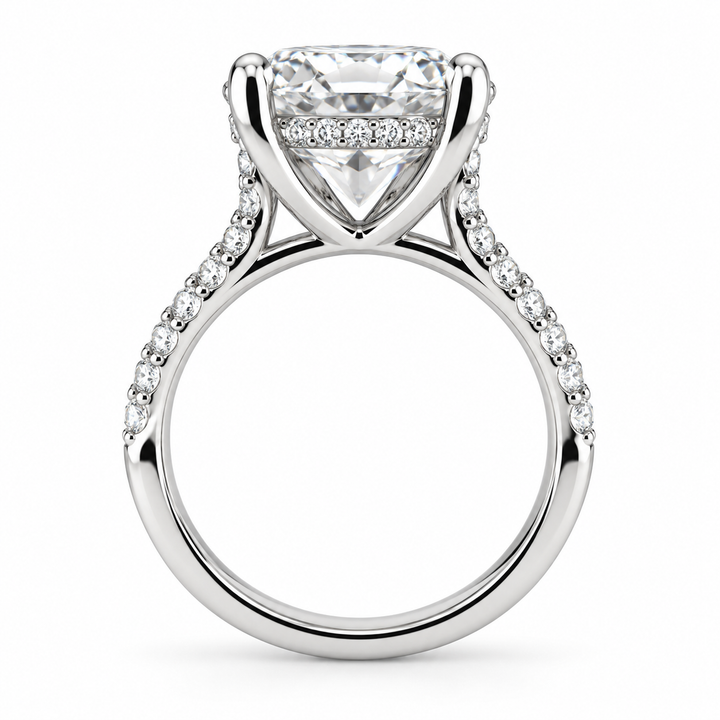 14K White Gold Johnny N. Lab Diamond Engagement Ring 10 ½ Ct