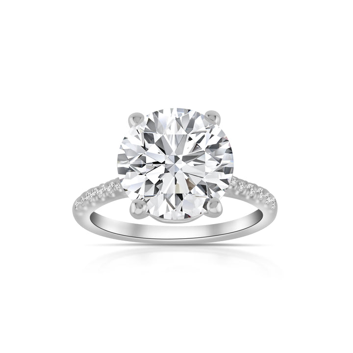 14K White Gold Lab Diamond Engagement Ring 5¼ Ct
