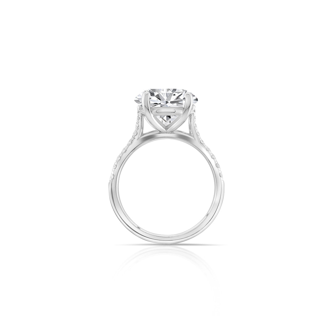 14K White Gold Lab Diamond Engagement Ring 5¼ Ct