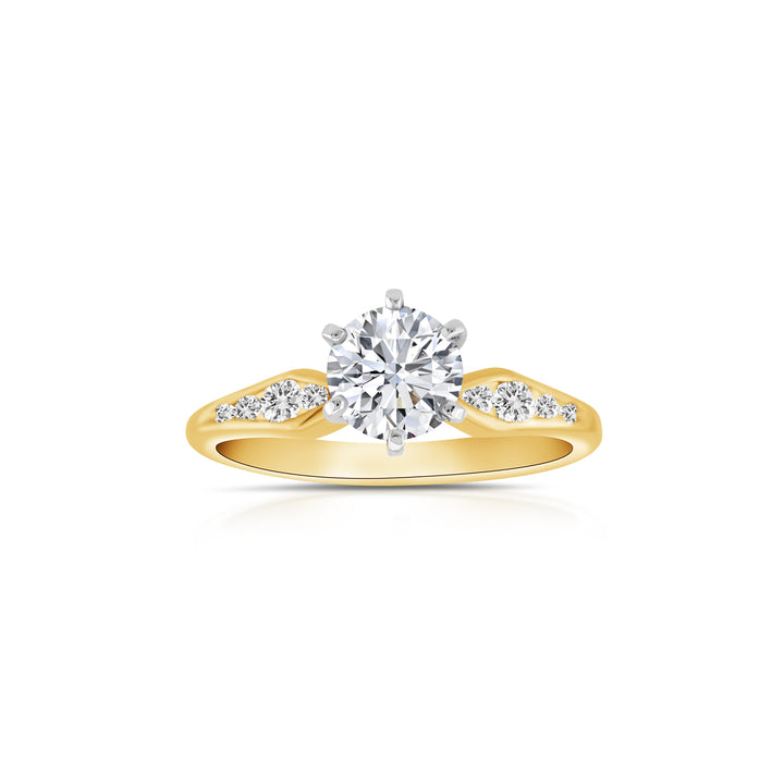 14K Two-Tone Gold Diamond Engagement Ring ~ 1 ¼ Ct