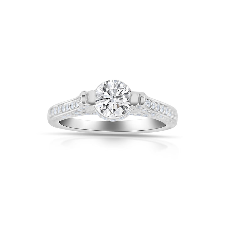 18K White Gold Diamond Engagement Ring ~ 1 Ct