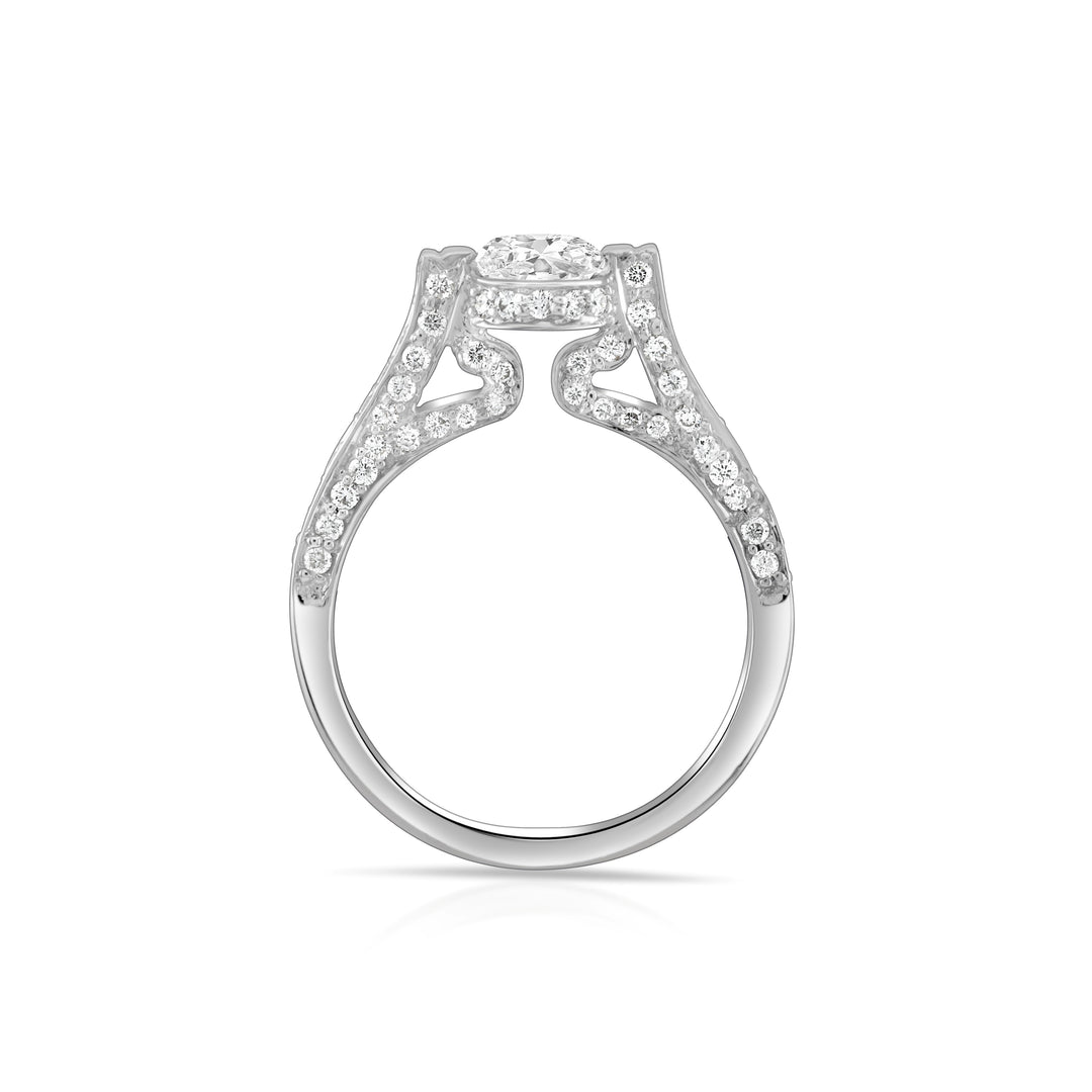 18K White Gold Diamond Engagement Ring ~ 1 Ct