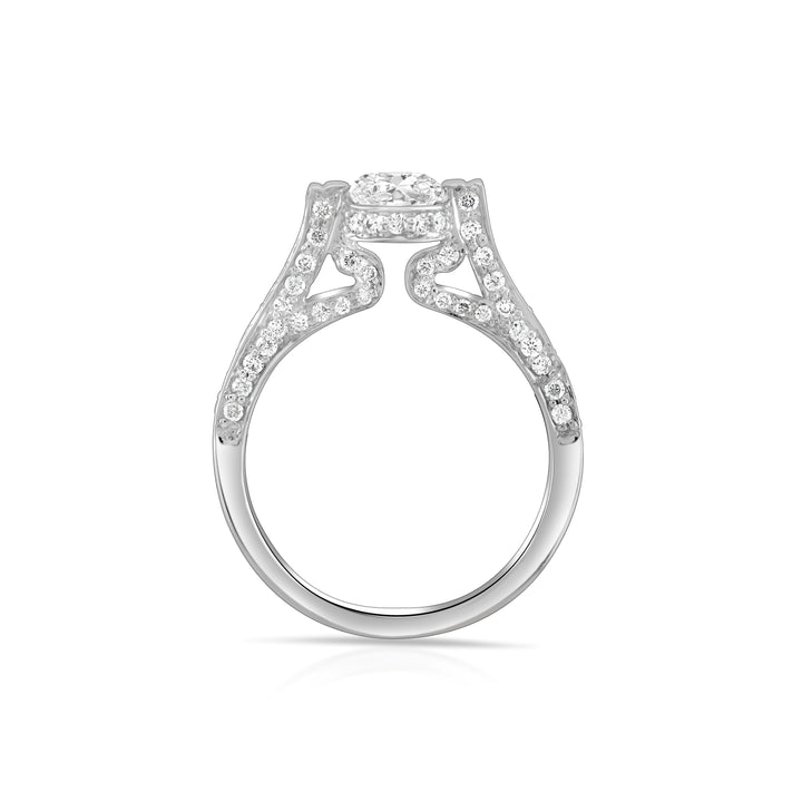 18K White Gold Diamond Engagement Ring ~ 1 Ct