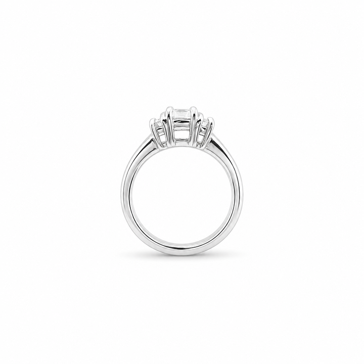 14K White Gold Three-Stone Diamond Engagement Ring ~ ¾ Ct