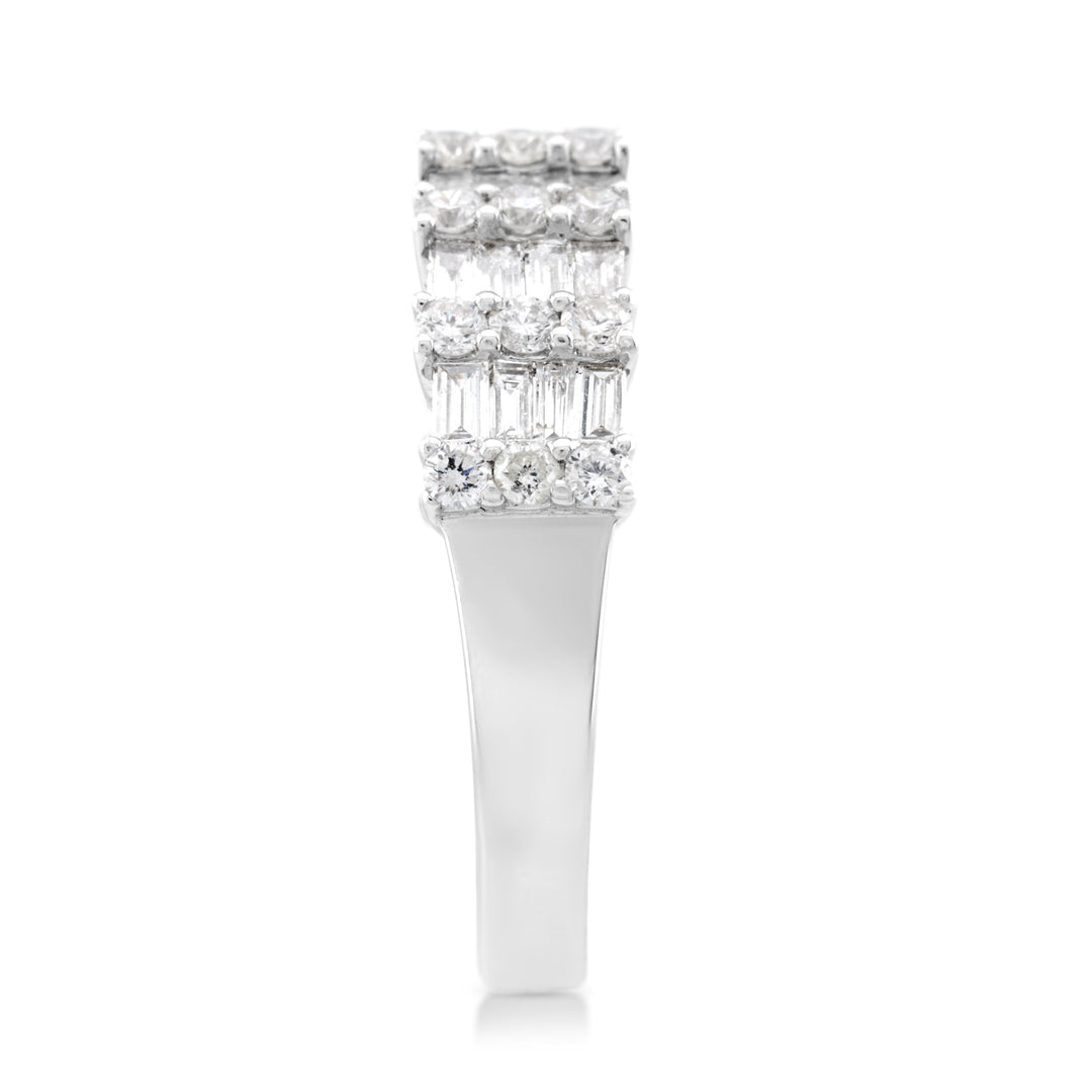 18K White Gold Diamond Stackable Band 1 Ct