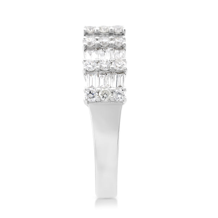18K White Gold Diamond Stackable Band 1 Ct