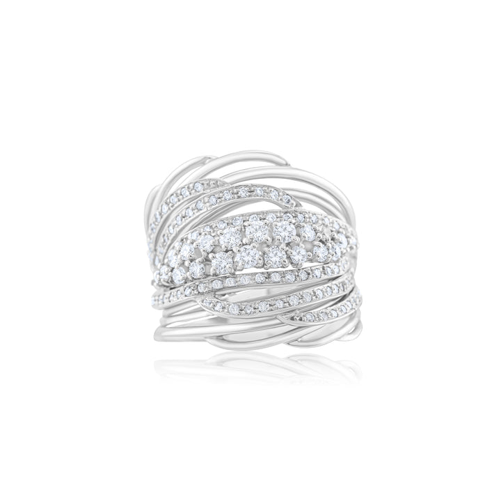 14K White Gold Diamond Cocktail Ring ~ 1 ¼ Ct