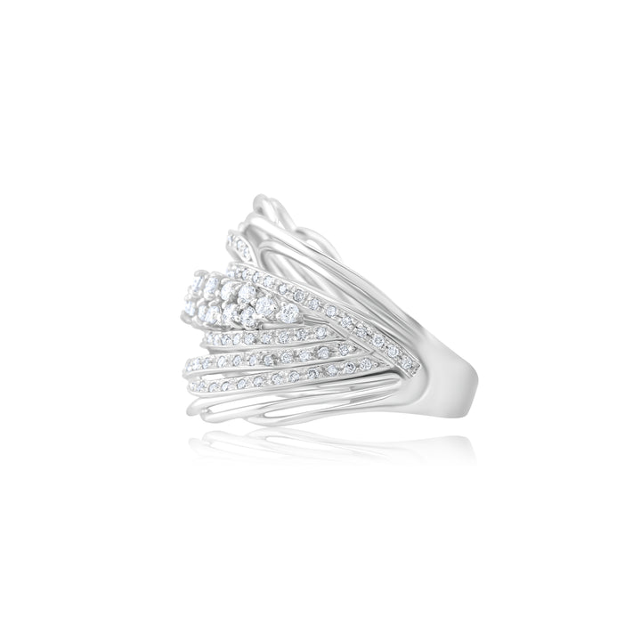 14K White Gold Diamond Cocktail Ring ~ 1 ¼ Ct
