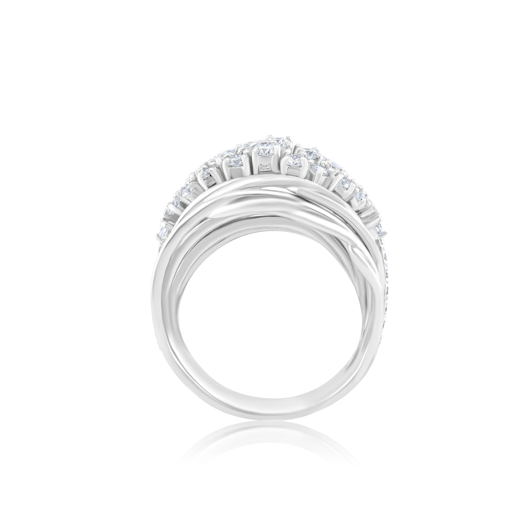 14K White Gold Diamond Cocktail Ring ~ 1 ¼ Ct
