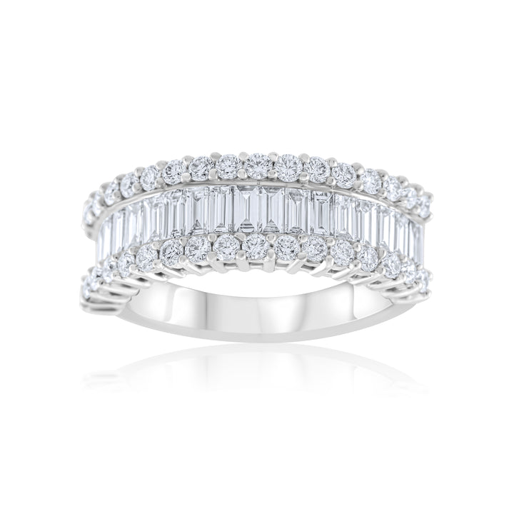 18K White Gold Two-Cut Diamond Band ~ 1 2/3 Ct