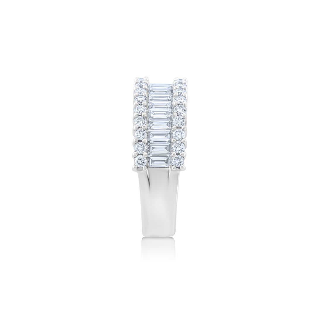 18K White Gold Two-Cut Diamond Band ~ 1 2/3 Ct