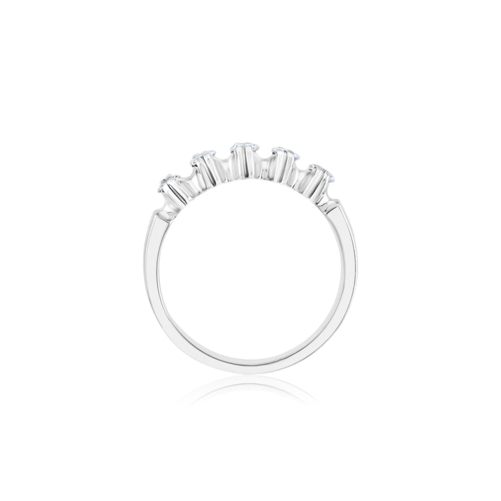 14K White Gold Diamond Five-Stone Ring ~ ½ Ct