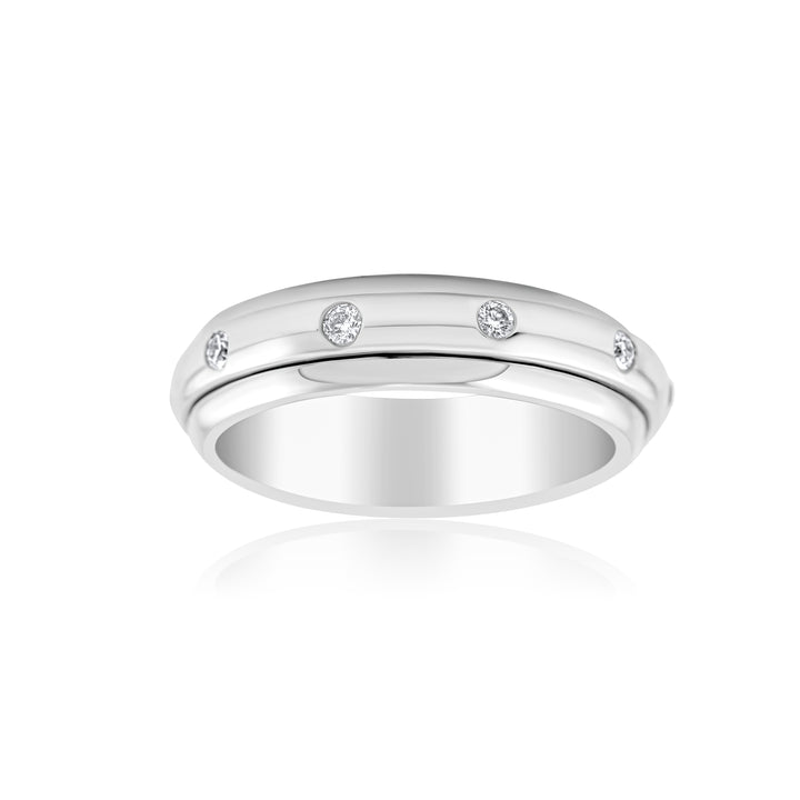 14K White Gold Diamond Sliding Men’s Ring 1/3 Ct