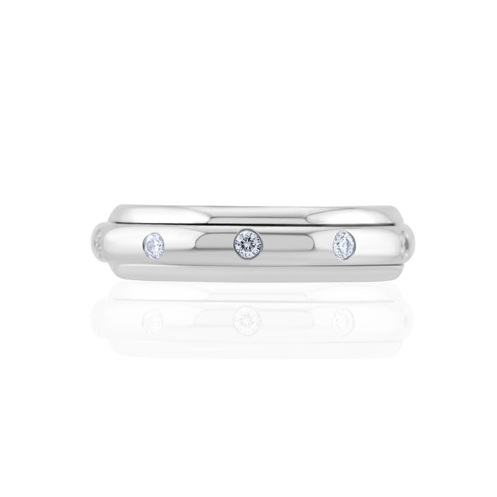 14K White Gold Diamond Sliding Men’s Ring 1/3 Ct