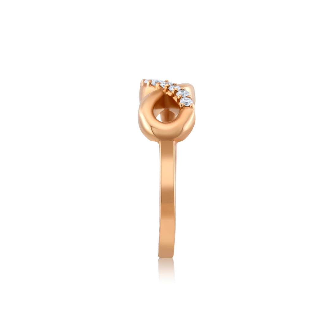14K Rose Gold Diamond Infinity Band 1/10 Ct