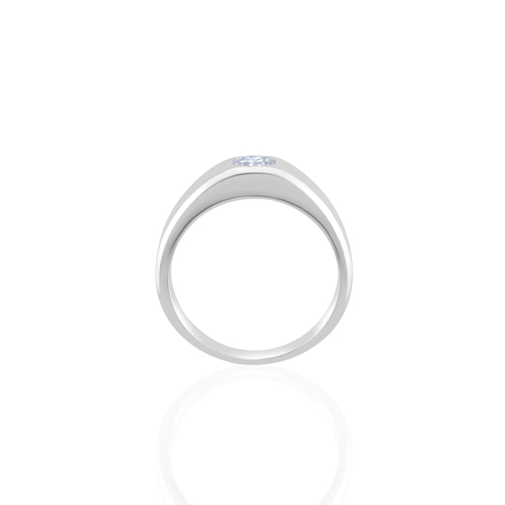 14K White Gold Single Diamond Men’s Band ½ Ct