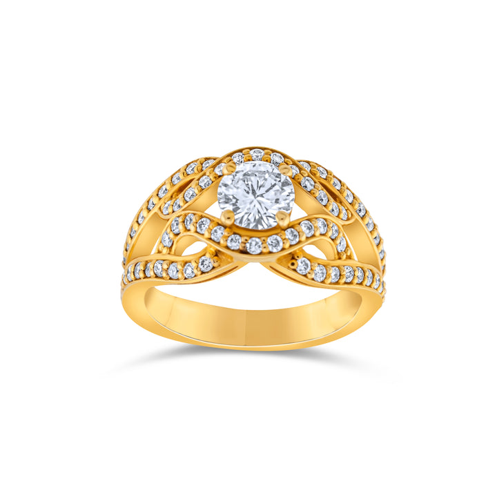 14K Yellow Gold Diamond One-of-a-Kind Johnny N. Design Ring 1.06 Ct