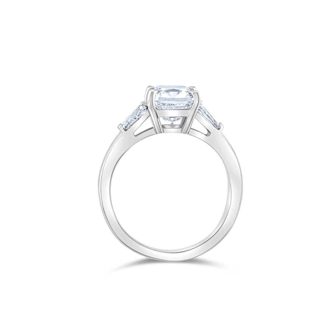 14K White Gold Diamond Three-Stone Engagement Ring ~ 2 ½ Ct