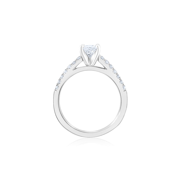 14K White Gold Princess Cut Diamond Engagement Ring 1 Ct