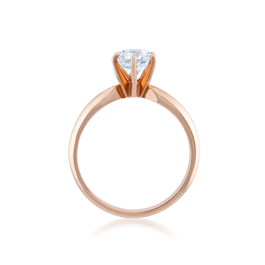 14K Rose Gold Diamond Solitaire 1 Ct