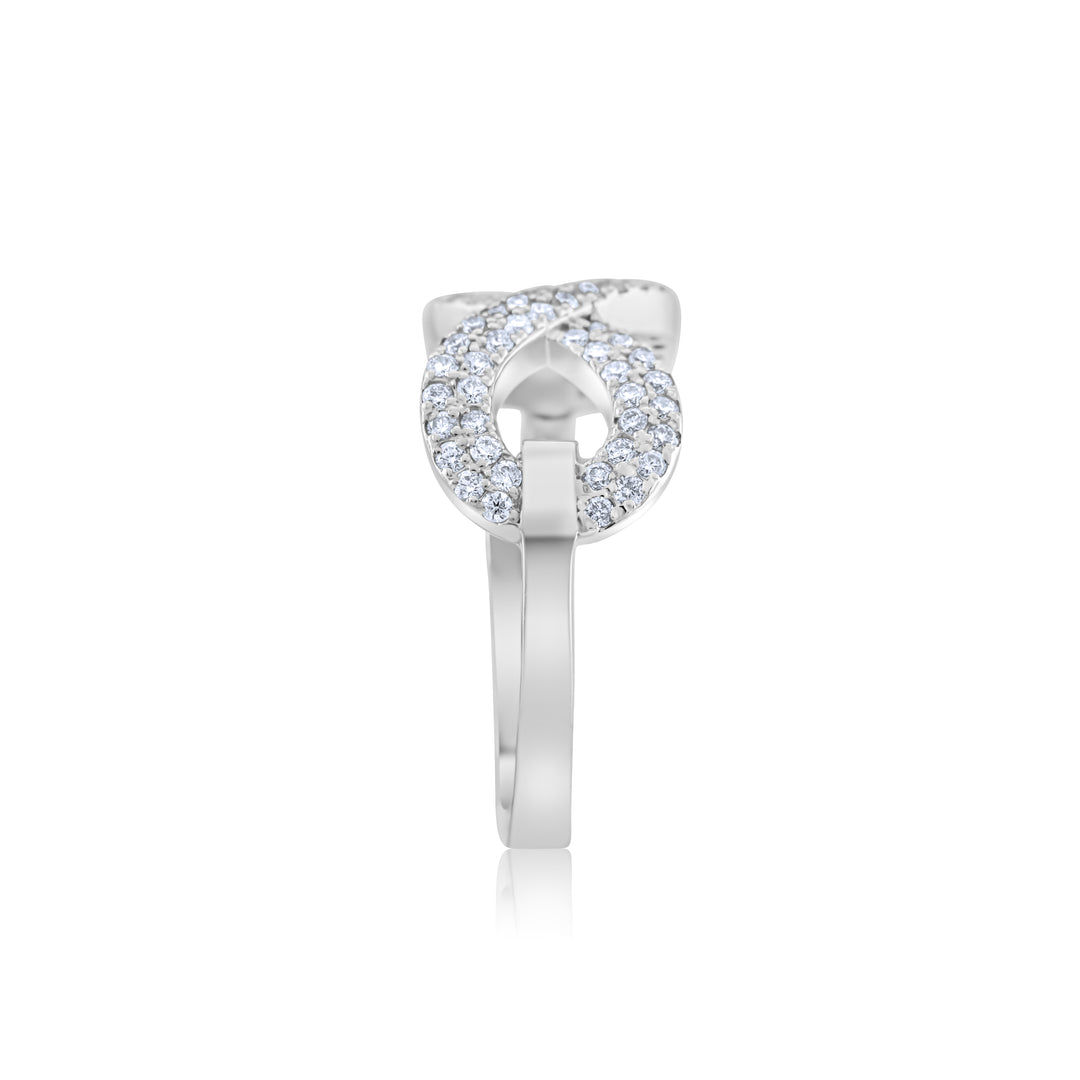 14K White Gold Diamond Infinity Band ~ ¾ Ct