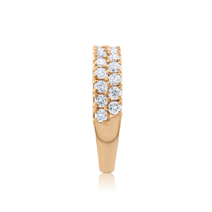 14K Rose Gold Diamond Two-Row Band 1.10 Ct
