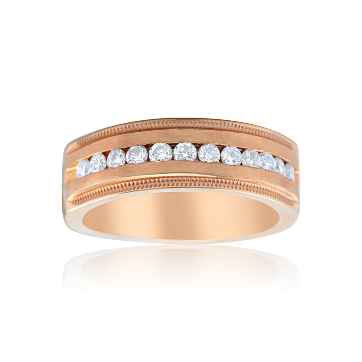 14K Rose Gold Diamond Men’s Band 2/3 Ct