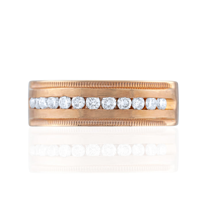 14K Rose Gold Diamond Men’s Band 2/3 Ct