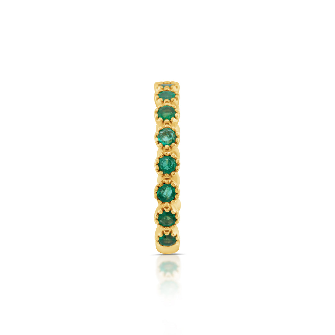 14K Yellow Gold Emerald Band ~ 1 Ct
