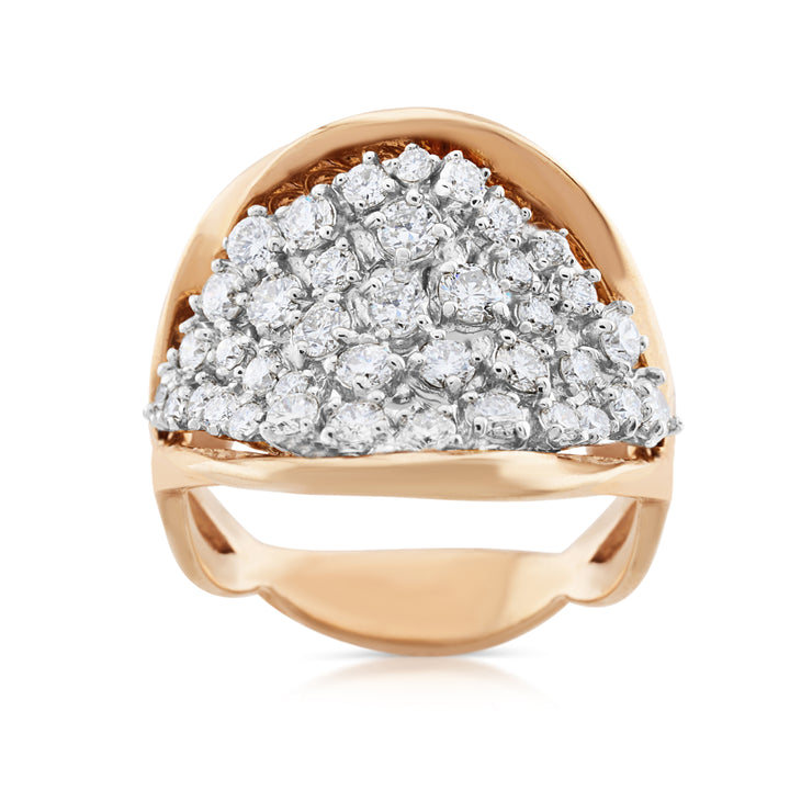 14K Rose Gold Diamond Cocktail Ring ~ 1 ¼ Ct