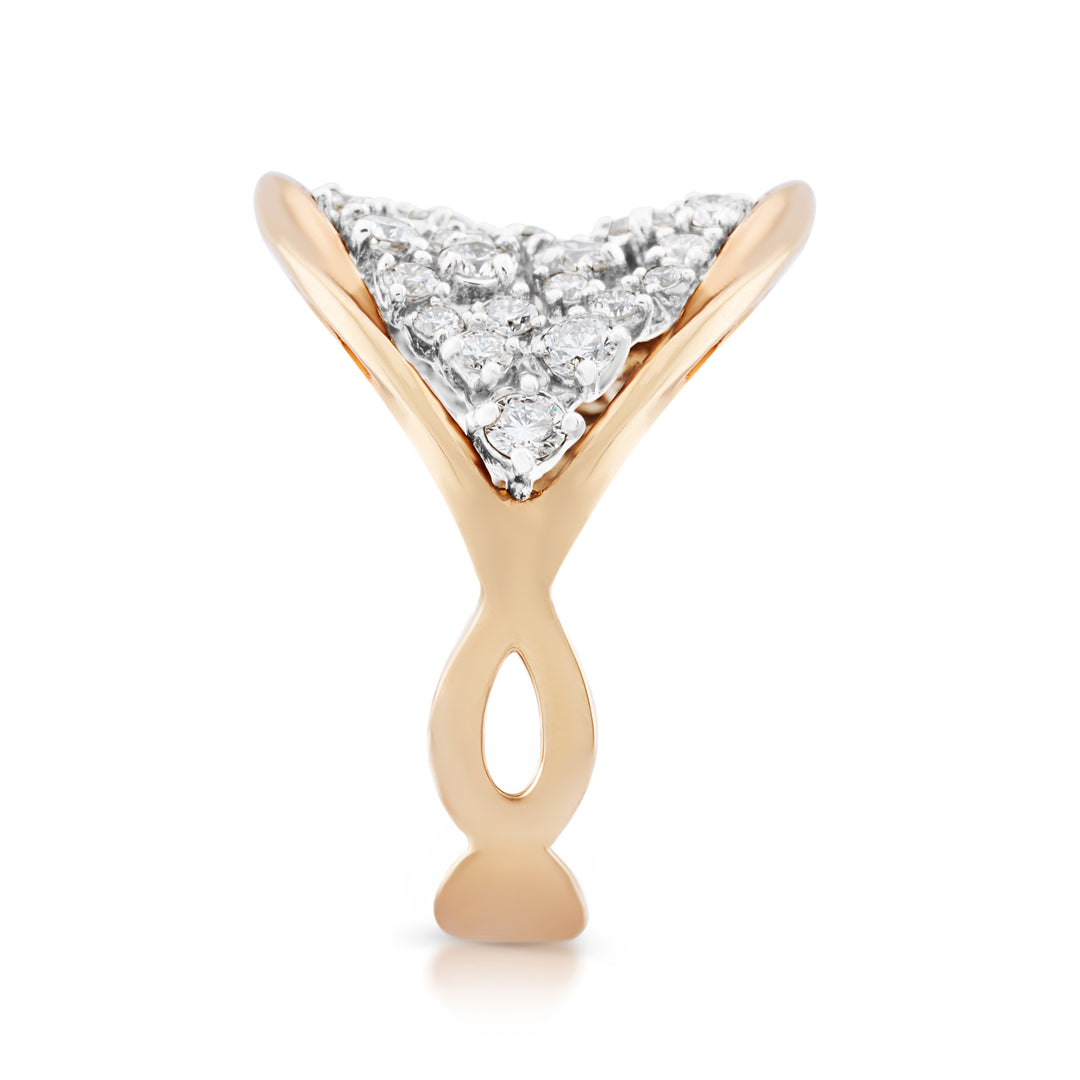 14K Rose Gold Diamond Cocktail Ring ~ 1 ¼ Ct