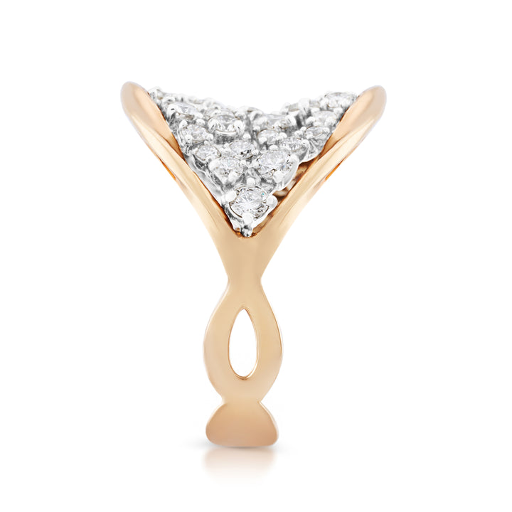14K Rose Gold Diamond Cocktail Ring ~ 1 ¼ Ct