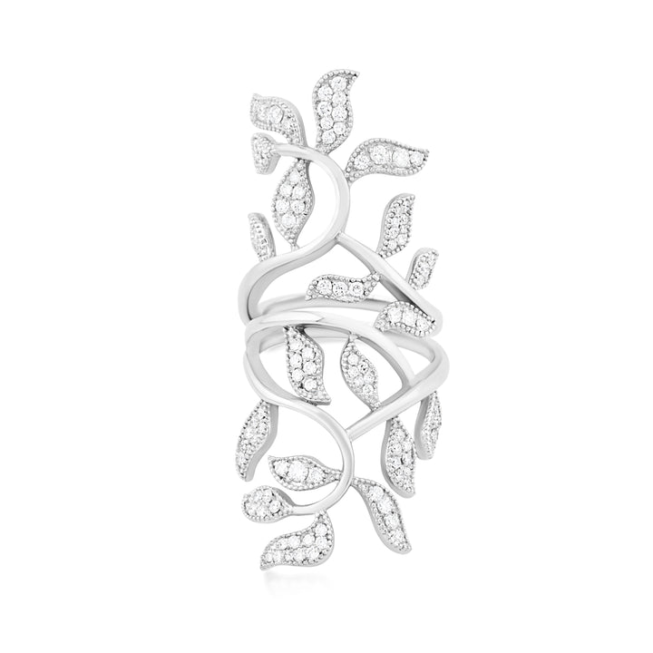 14K White Gold Diamond Cocktail Ring 1 ¼ Ct