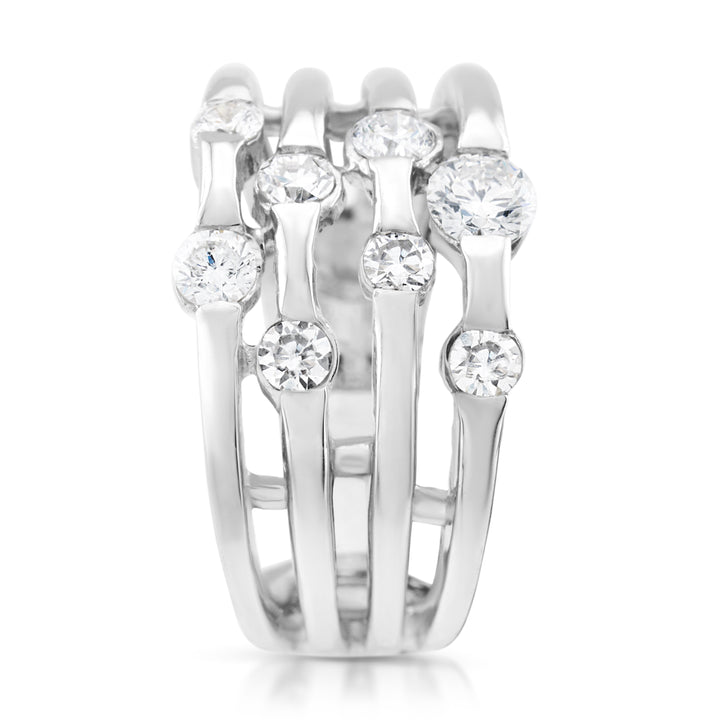 14K White Gold Diamond Anniversary Ring 1 Ct