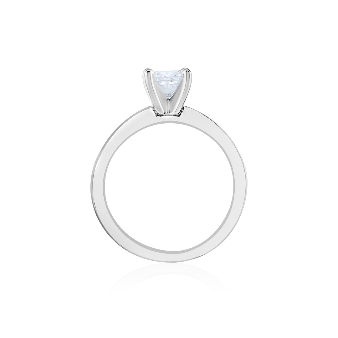 14K White Gold Princess Cut Diamond Engagement Ring ~ 1 Ct