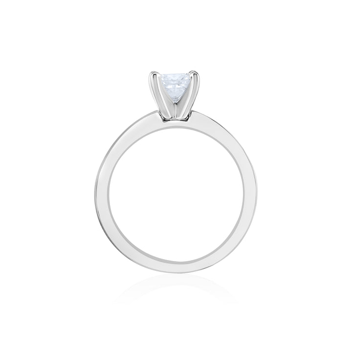 14K White Gold Princess Cut Diamond Engagement Ring ~ 1 Ct
